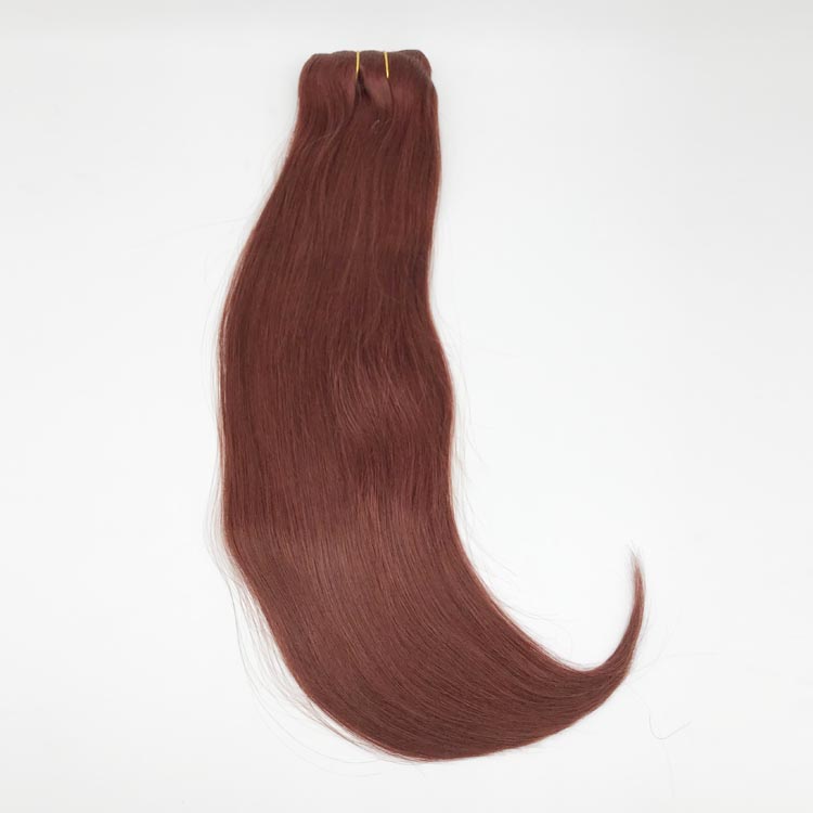China straight clip in hair extensions factory professional manufacturer auburn colored YJ273
